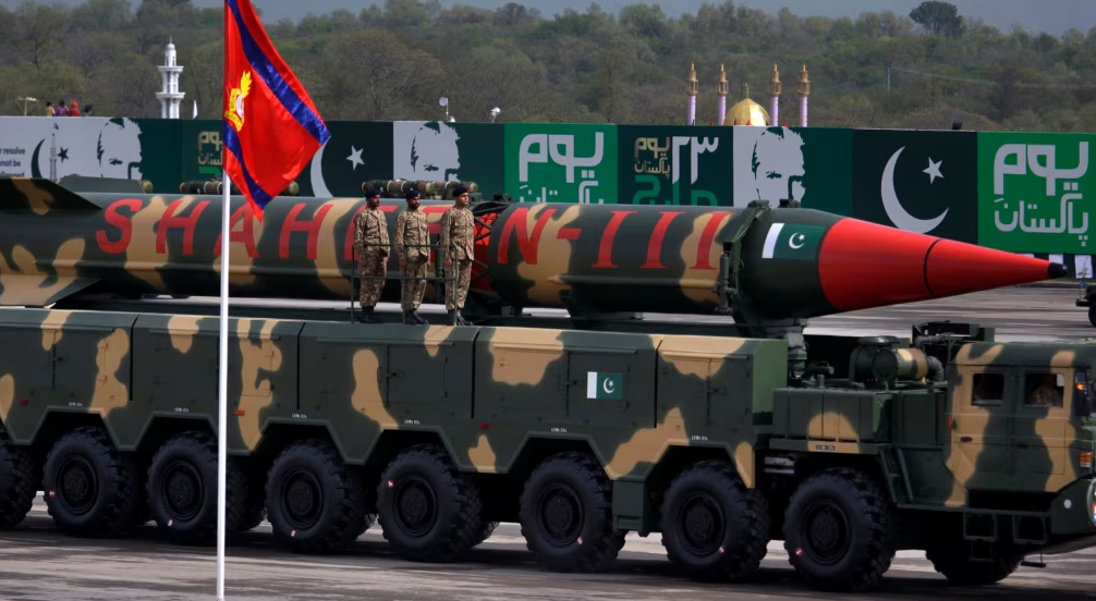 Pakistani strategic missiles displayed during a military parade